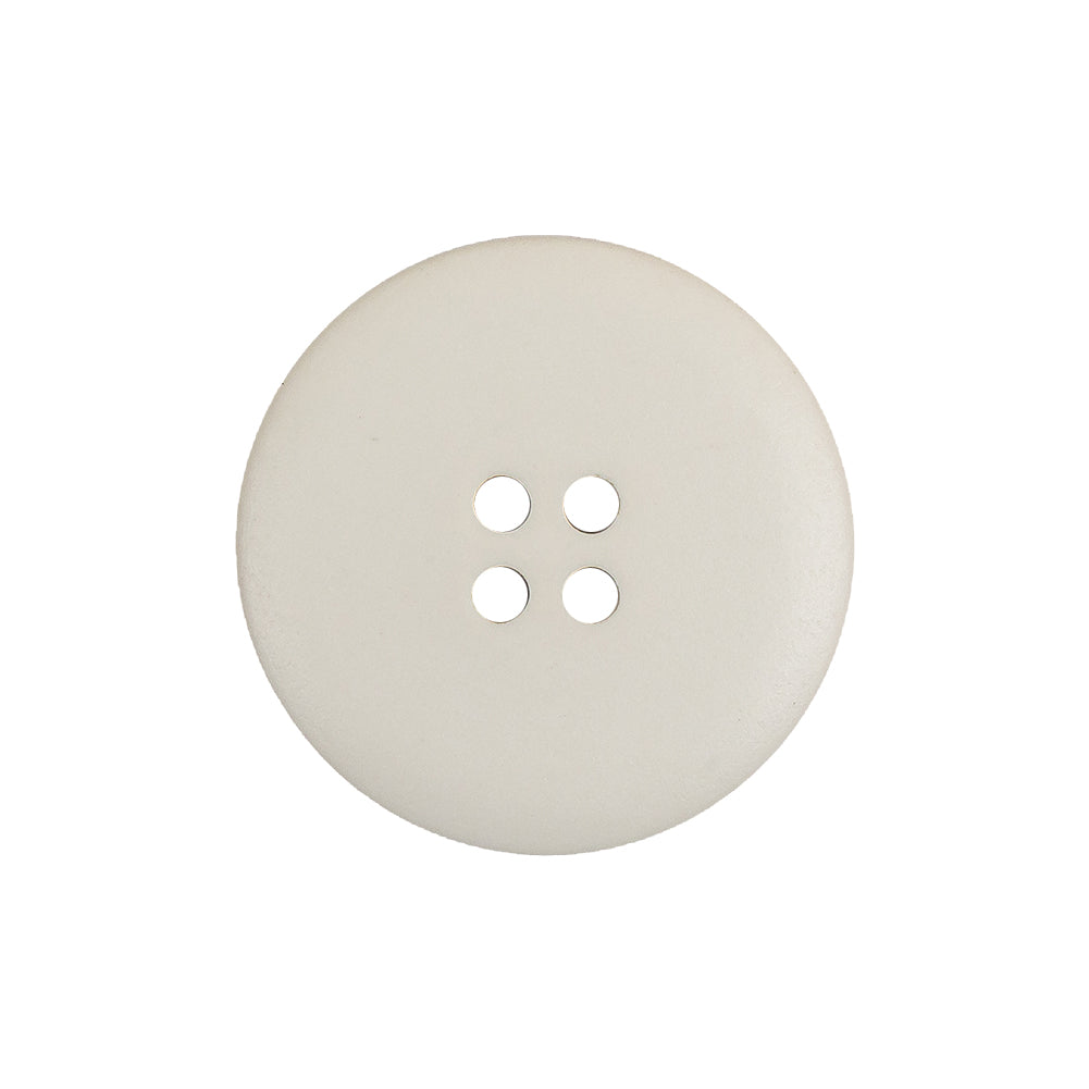 Matte White Asparagus Low Convex 4 Hole Plastic Button with Wide Rim - 38L/24mm