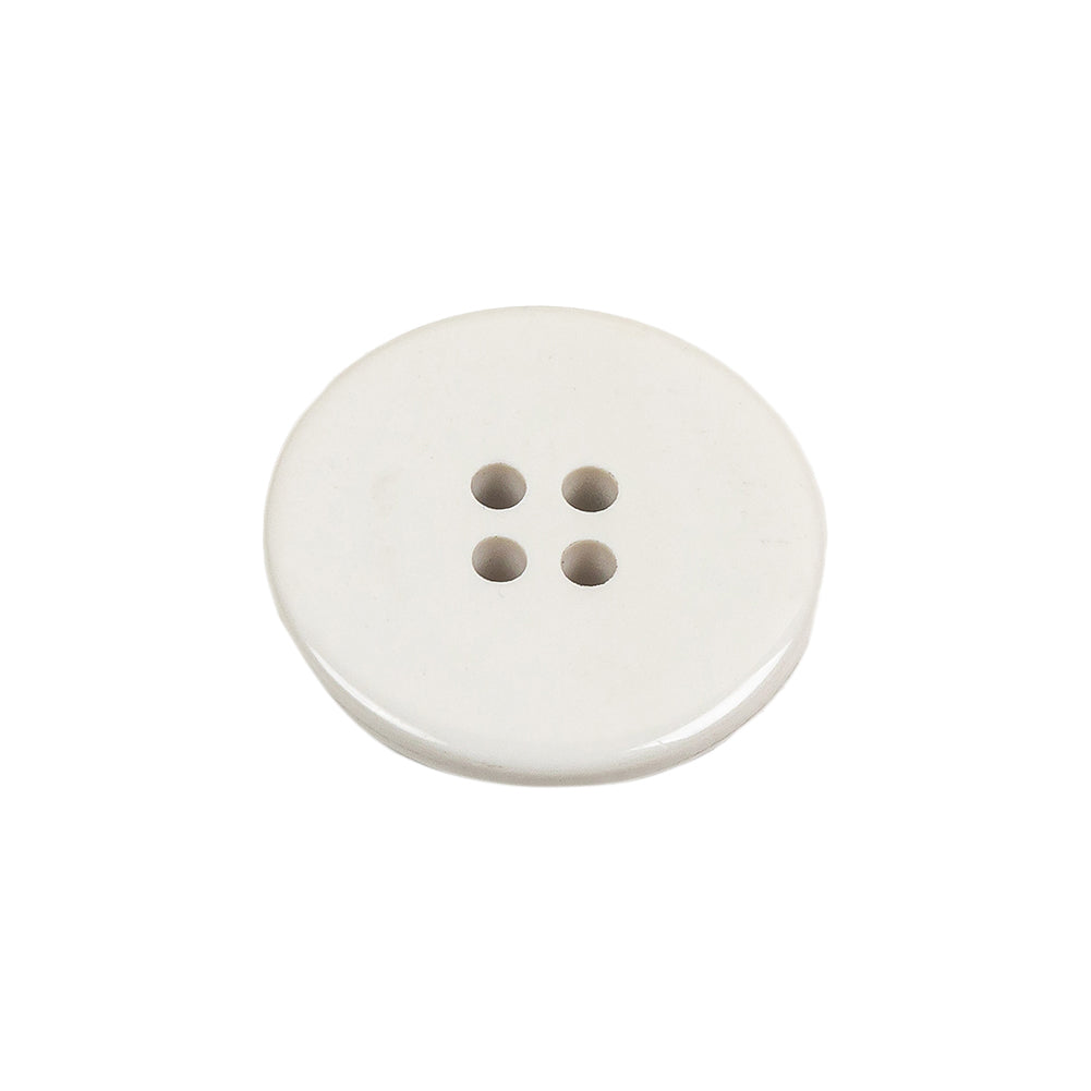 Off White Flat 4 Hole Plastic Button - 35L/22mm