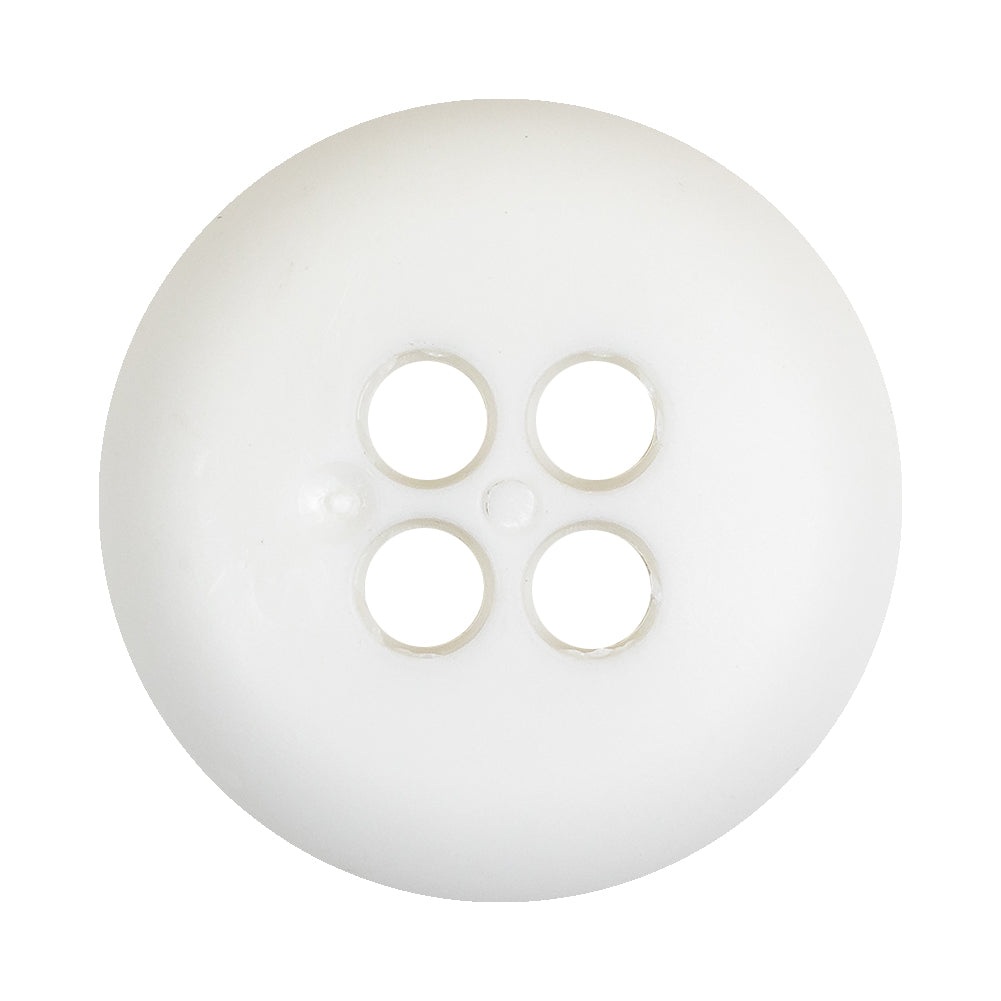 White Bowl Shaped Ribbed Plastic 4 Hole Button - 54L/34mm