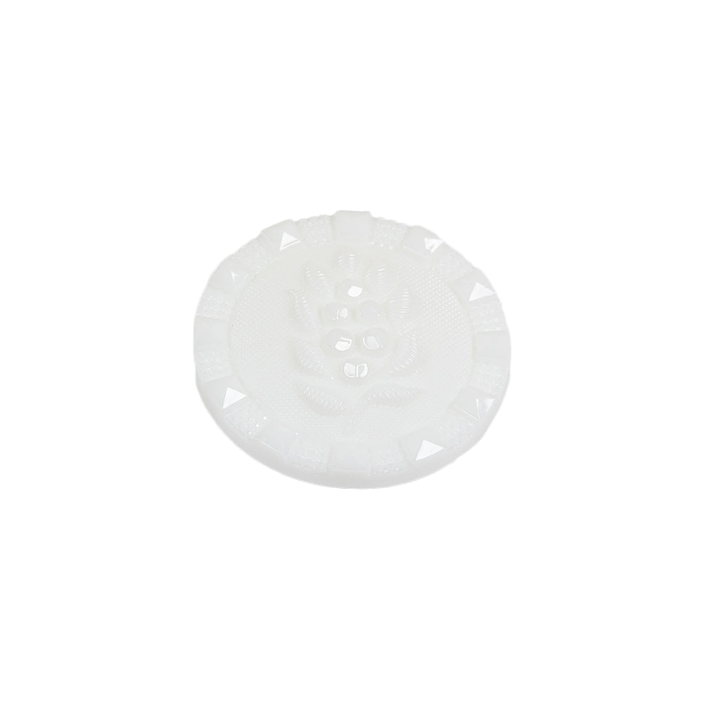 White Wheat Spike Shank Back Button with Studded Rim - 32L/20mm