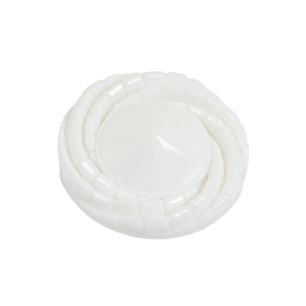 White Twisted Rim Conical Shank Back Plastic Button - 40L/25.5mm