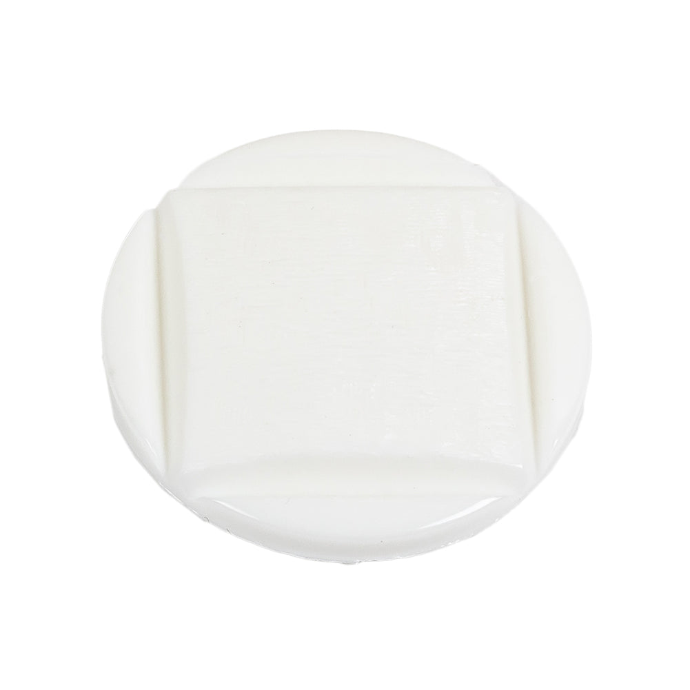 White Square in Circle Etched Shank Back Plastic Button - 44L/28mm