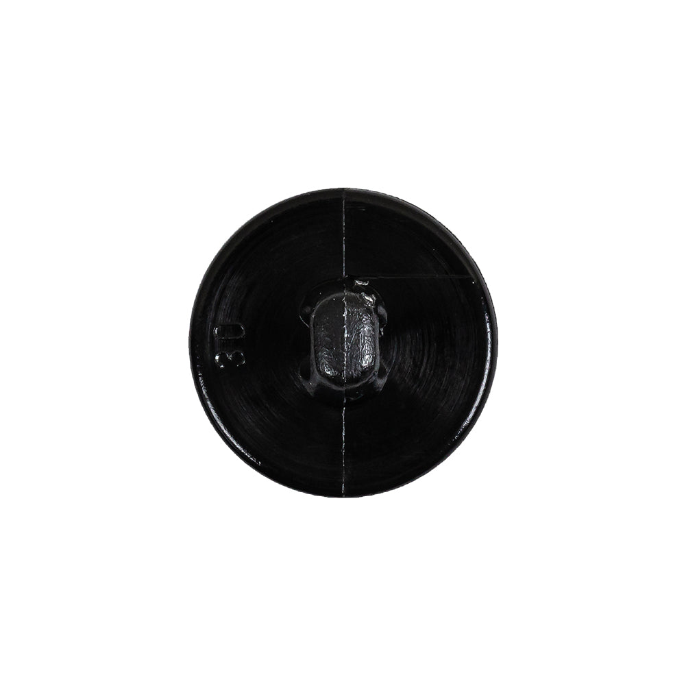 Italian Black Floral Etched Shank Back Button - 30L/19mm