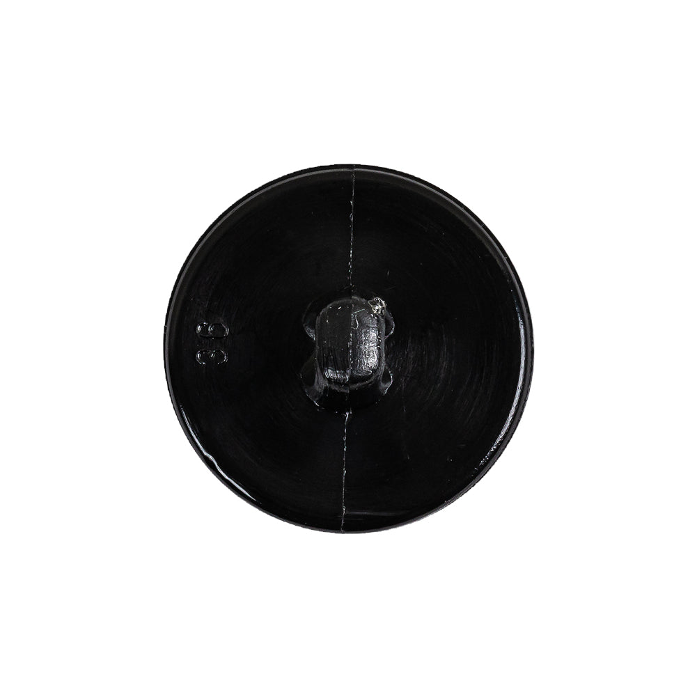 Italian Black Floral Etched Shank Back Button - 36L/23mm