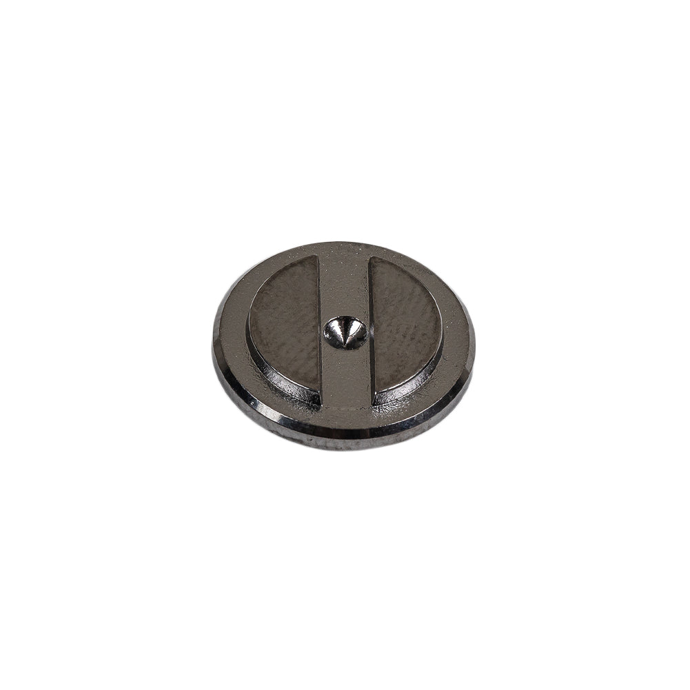 Gunmetal Gray Metallic Screw Head Shank Back Plastic Button - 24L/15mm
