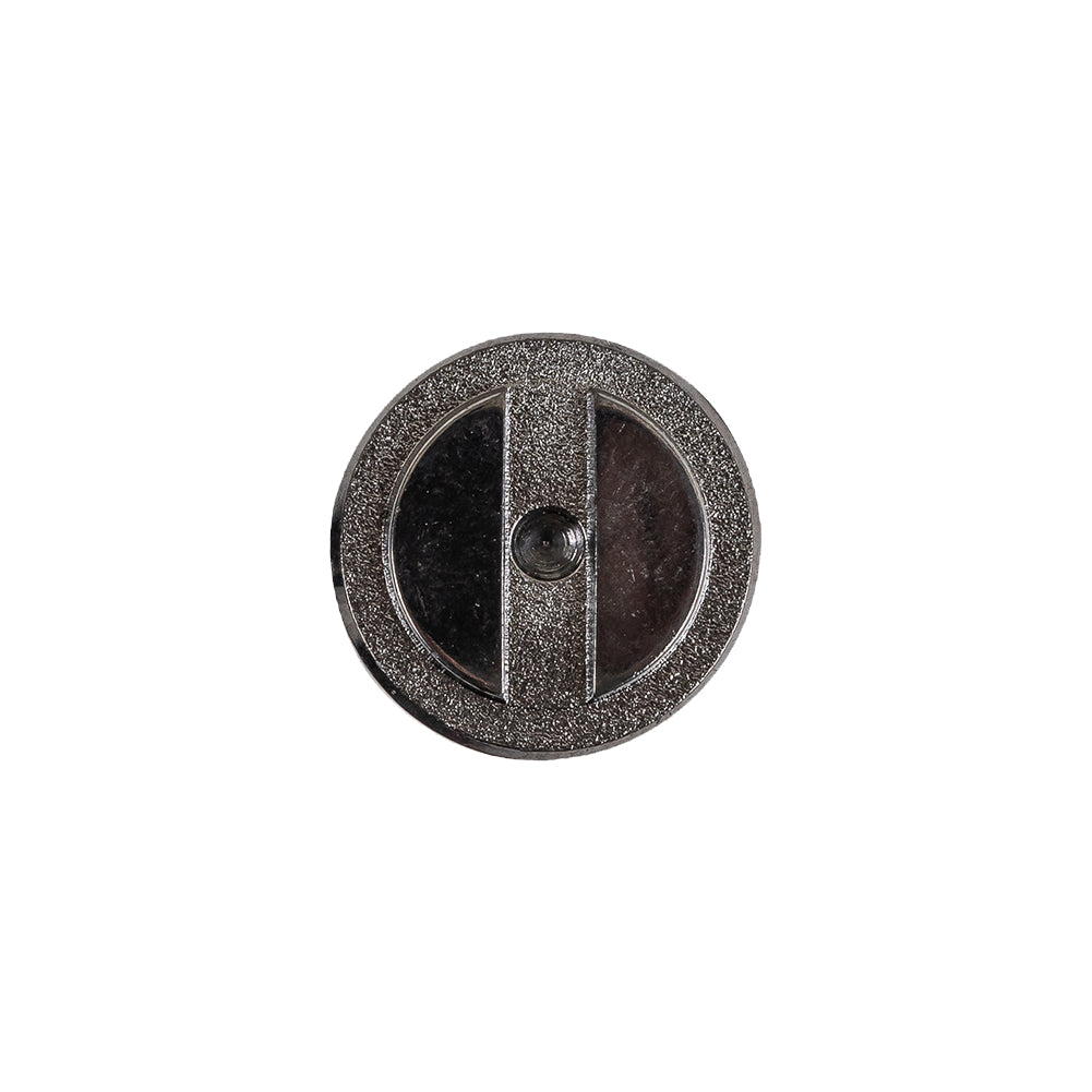 Gunmetal Gray Metallic Screw Head Shank Back Plastic Button - 24L/15mm