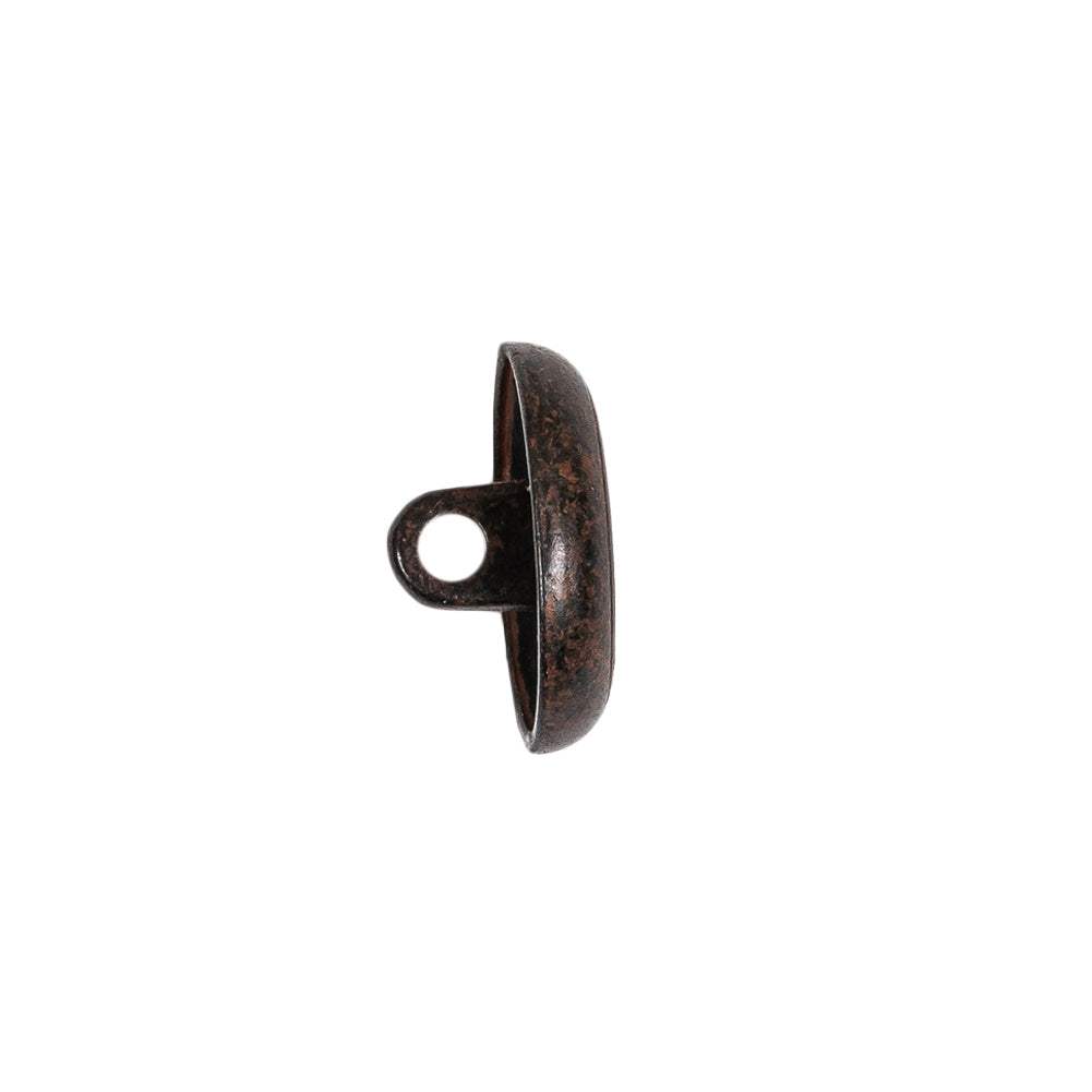 Italian Rusted Iron Shank Back Metal Button - 24L/15mm