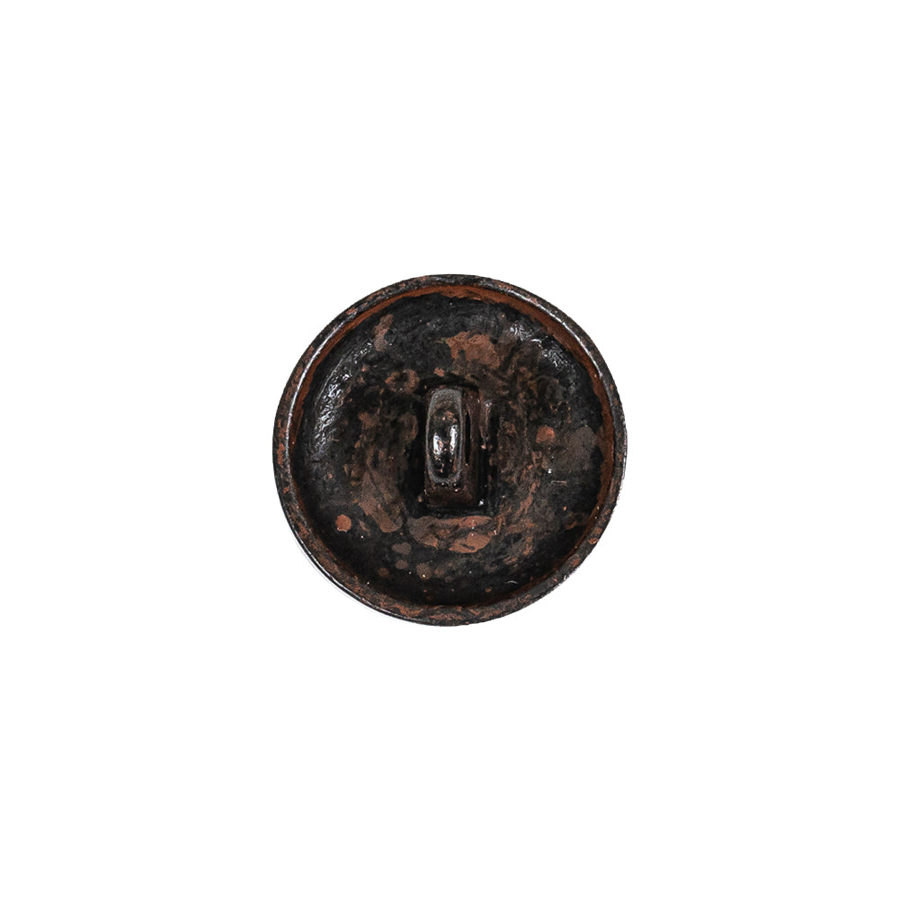 Italian Rusted Iron Shank Back Metal Button - 24L/15mm