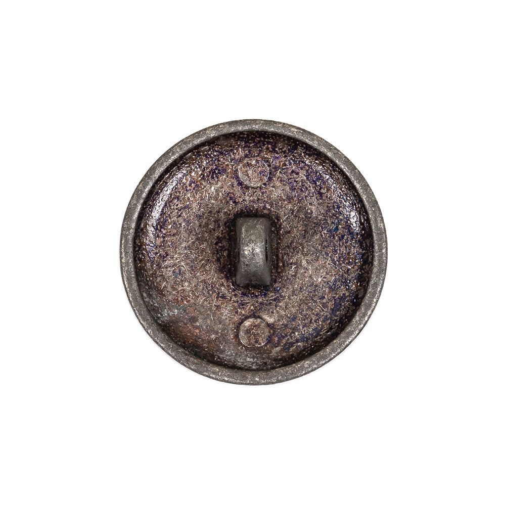 Italian Blue Silver Shank Back Metal Button - 36L/23mm
