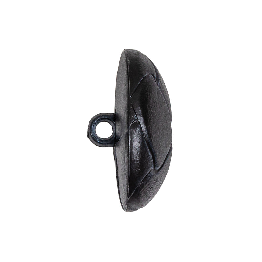Midnight Navy Oval Knotted Leather-Look Shank Back Plastic Button - 40L/25.5mm