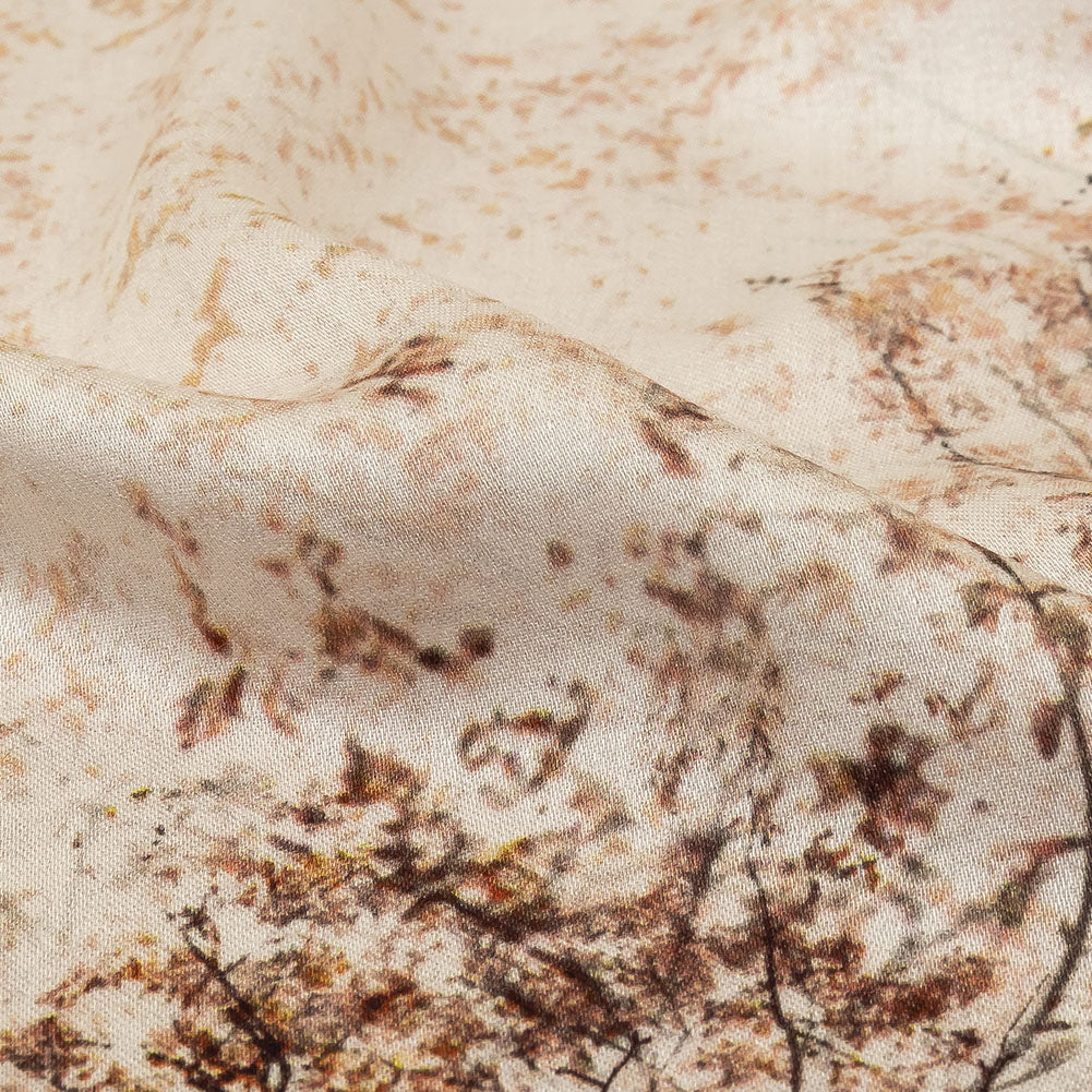 Rayon Challis - Brown Tree Branches - Celestial Canopy Print - Mood Exclusive Serengeti Collection