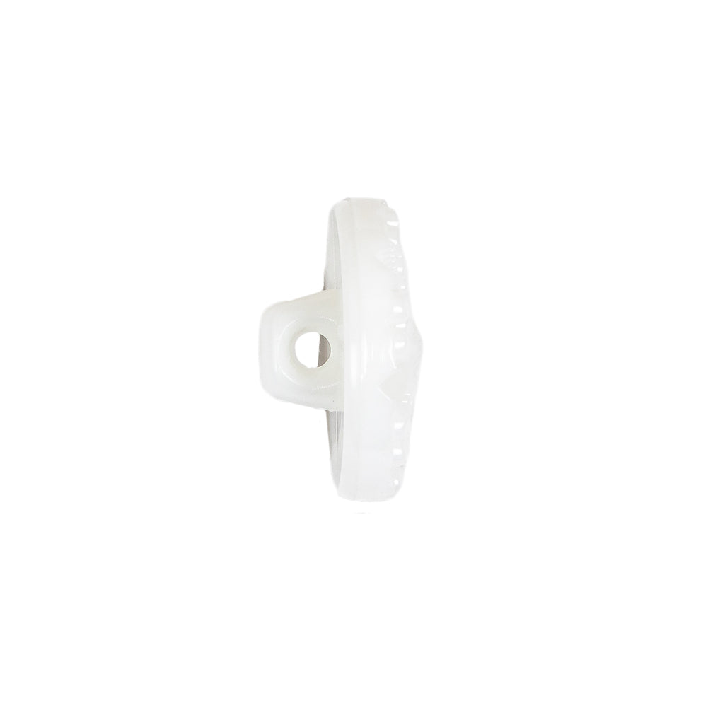 White Bevel Cut Shank Back Plastic Button - 30L/19mm
