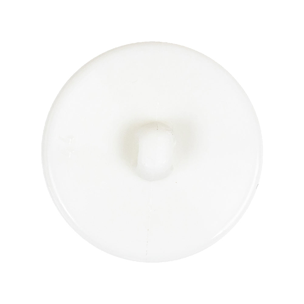 White Bevel Cut Shank Back Plastic Button - 44L/28mm
