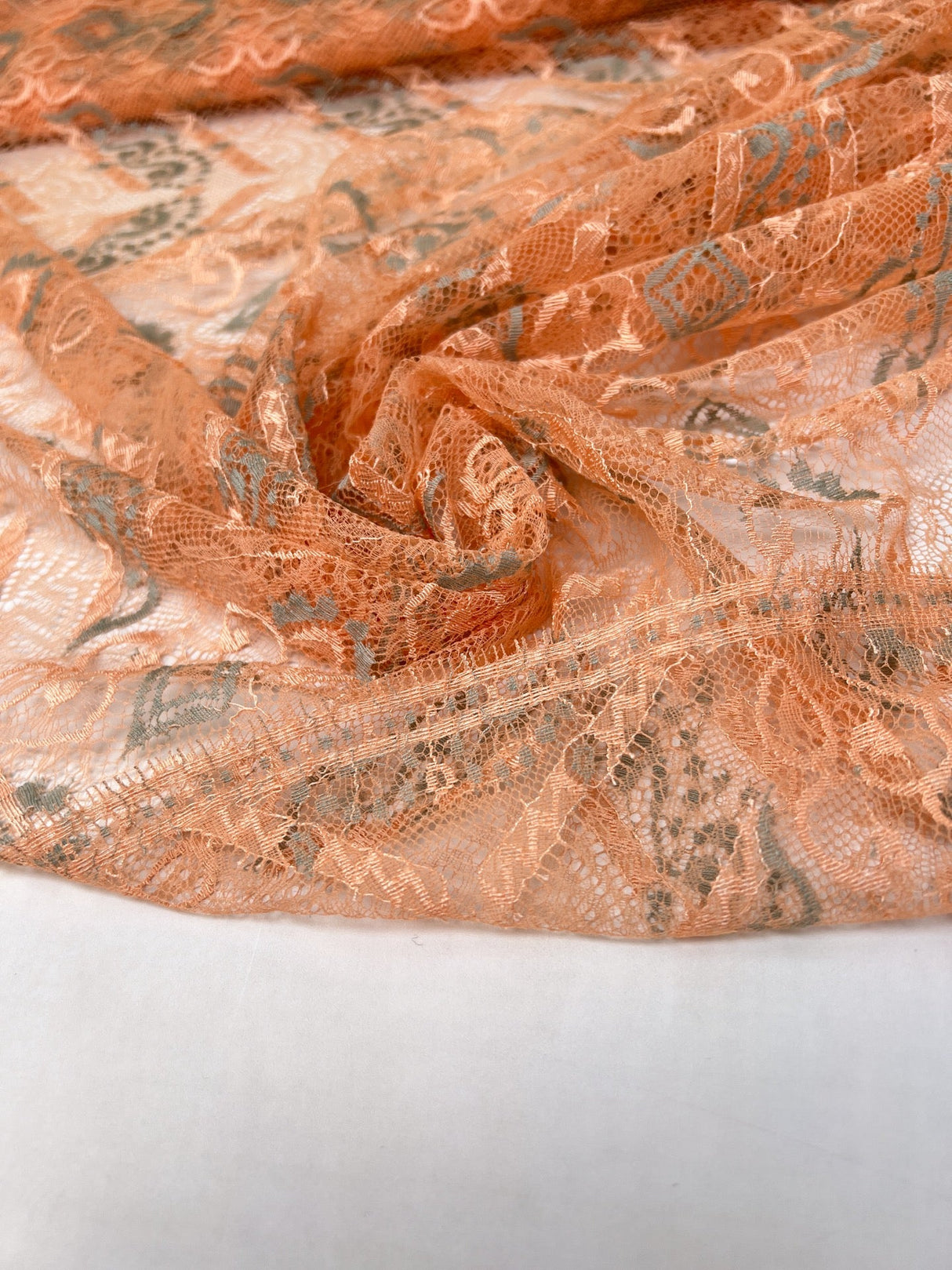 Viscose Lace Geometric Beige Blue Orange