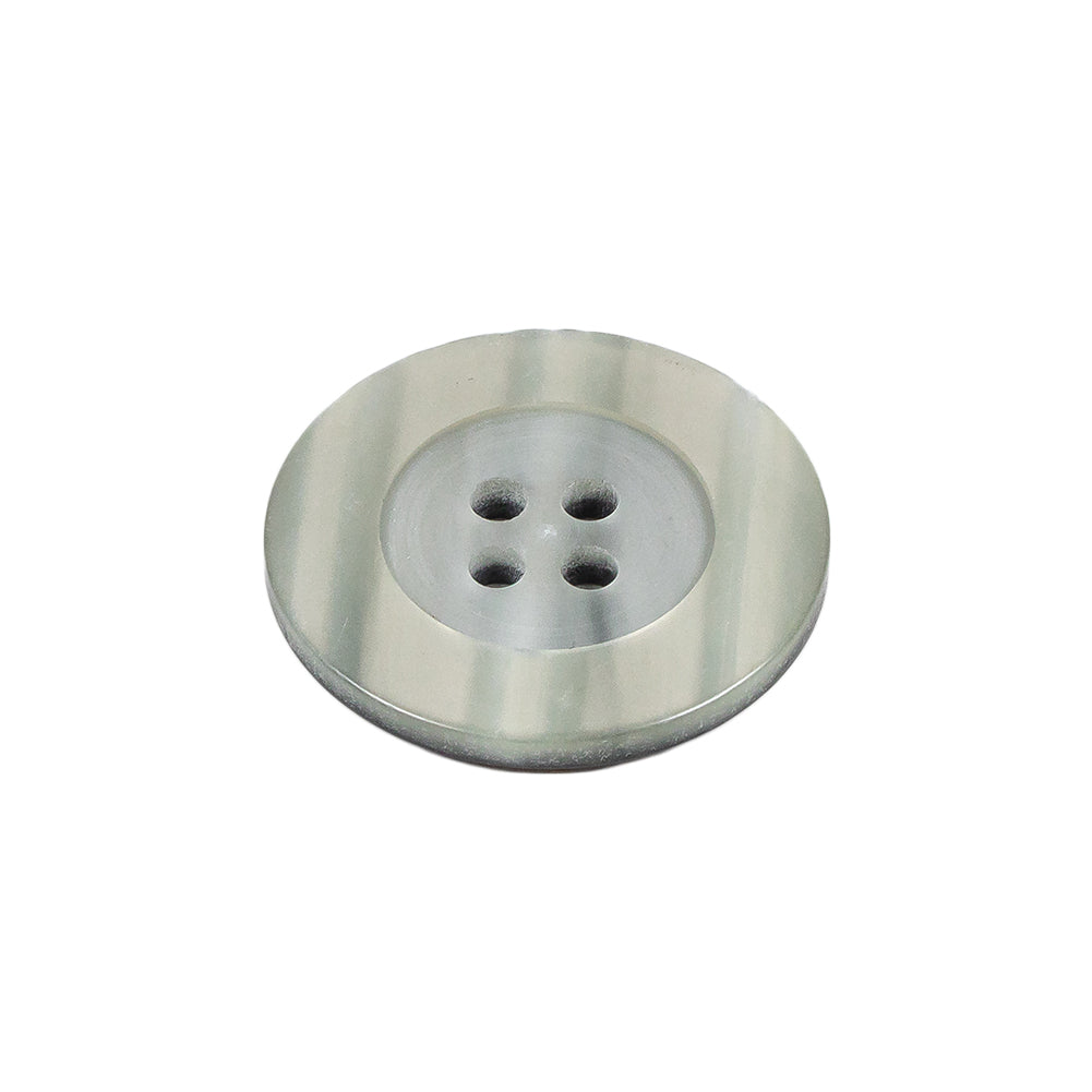 Silvery Gray Shining Stripes Wide Rim 4-Hole Plastic Button - 36L/23mm