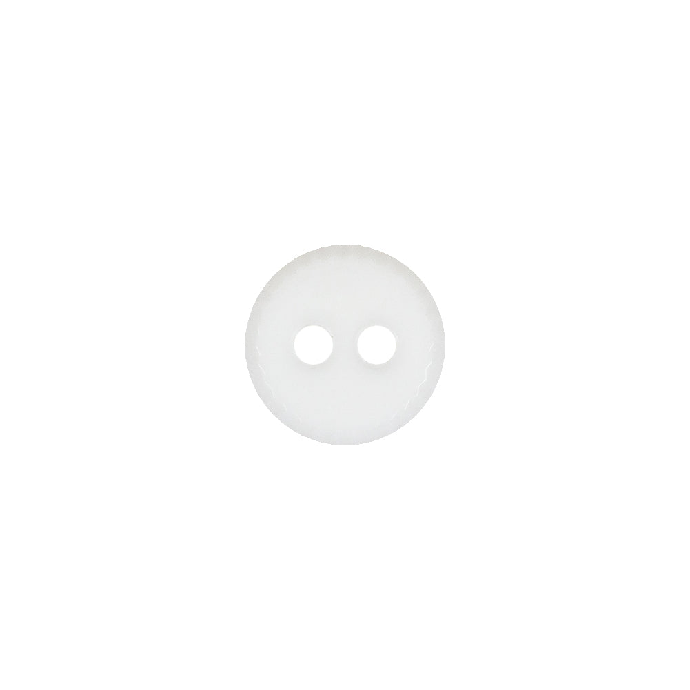 White Sawtooth Rim Plastic 2-Hole Button - 18L/11.5mm