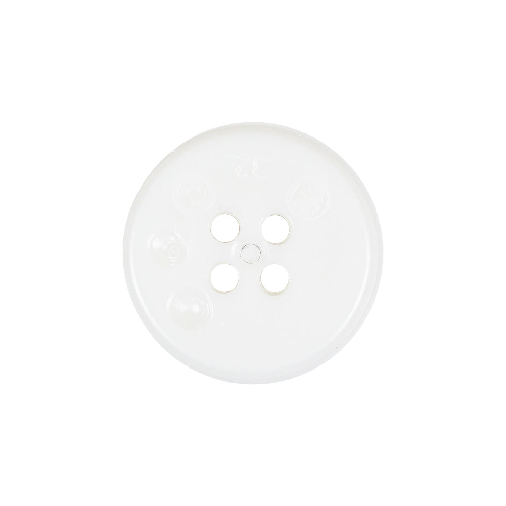 Italian White Faceted 4-Hole Nylon Button - 33L/21mm