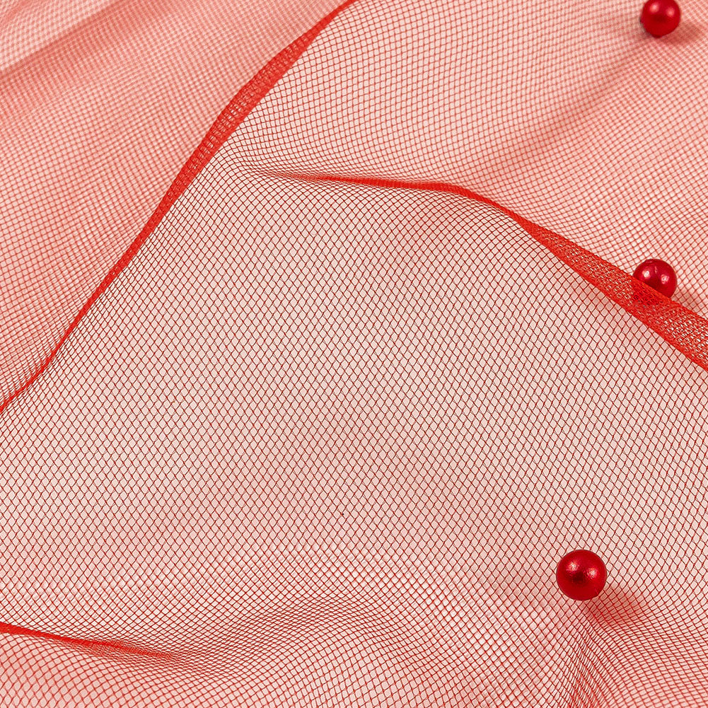 Beaded Tulle - Red - Sylvie Collection