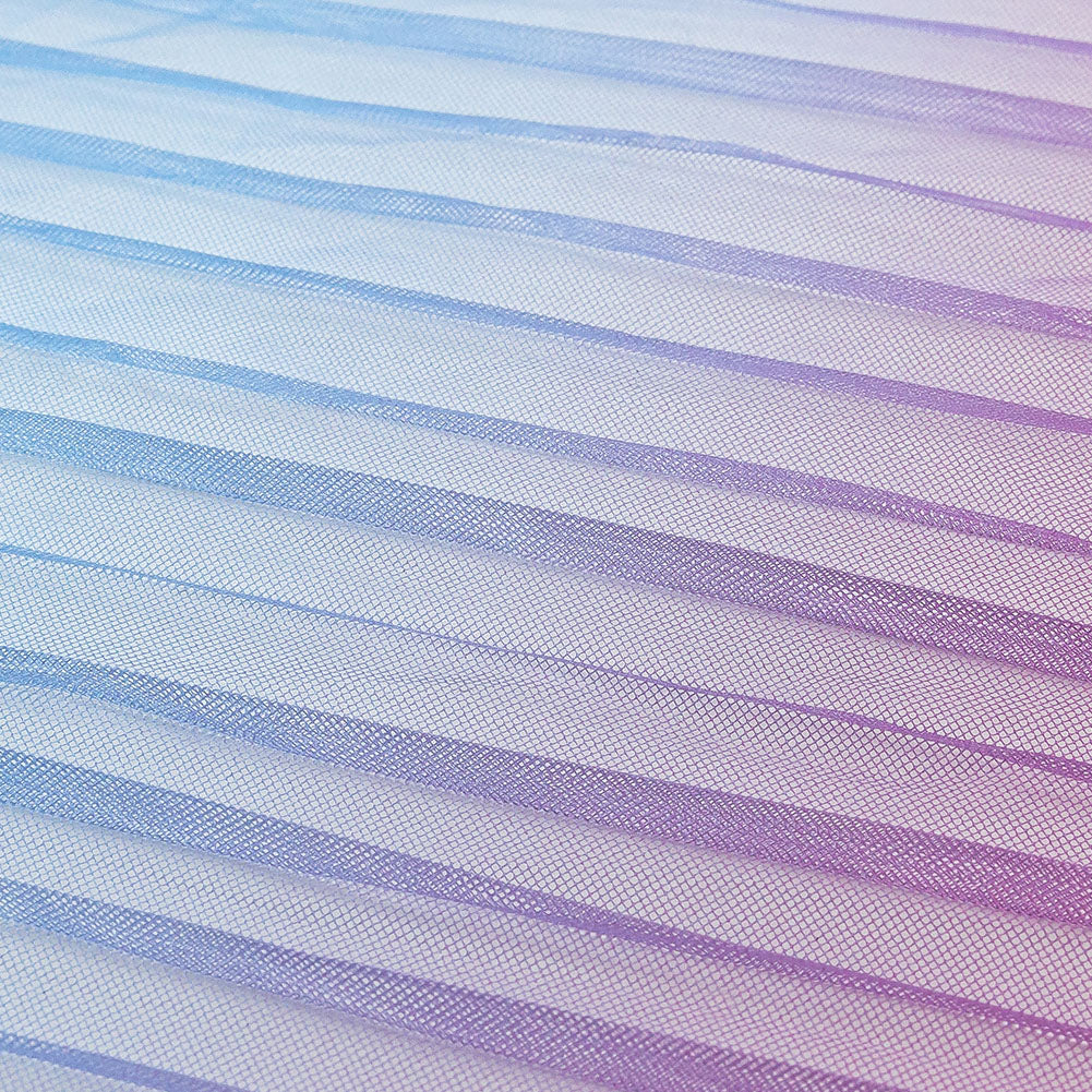 Blue, Purple and Pink Ombre Pleated Tulle