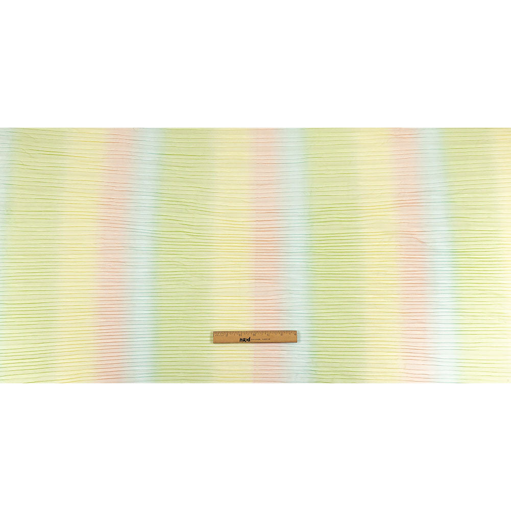 Green, Yellow and Orange Ombre Stripes Pleated Tulle