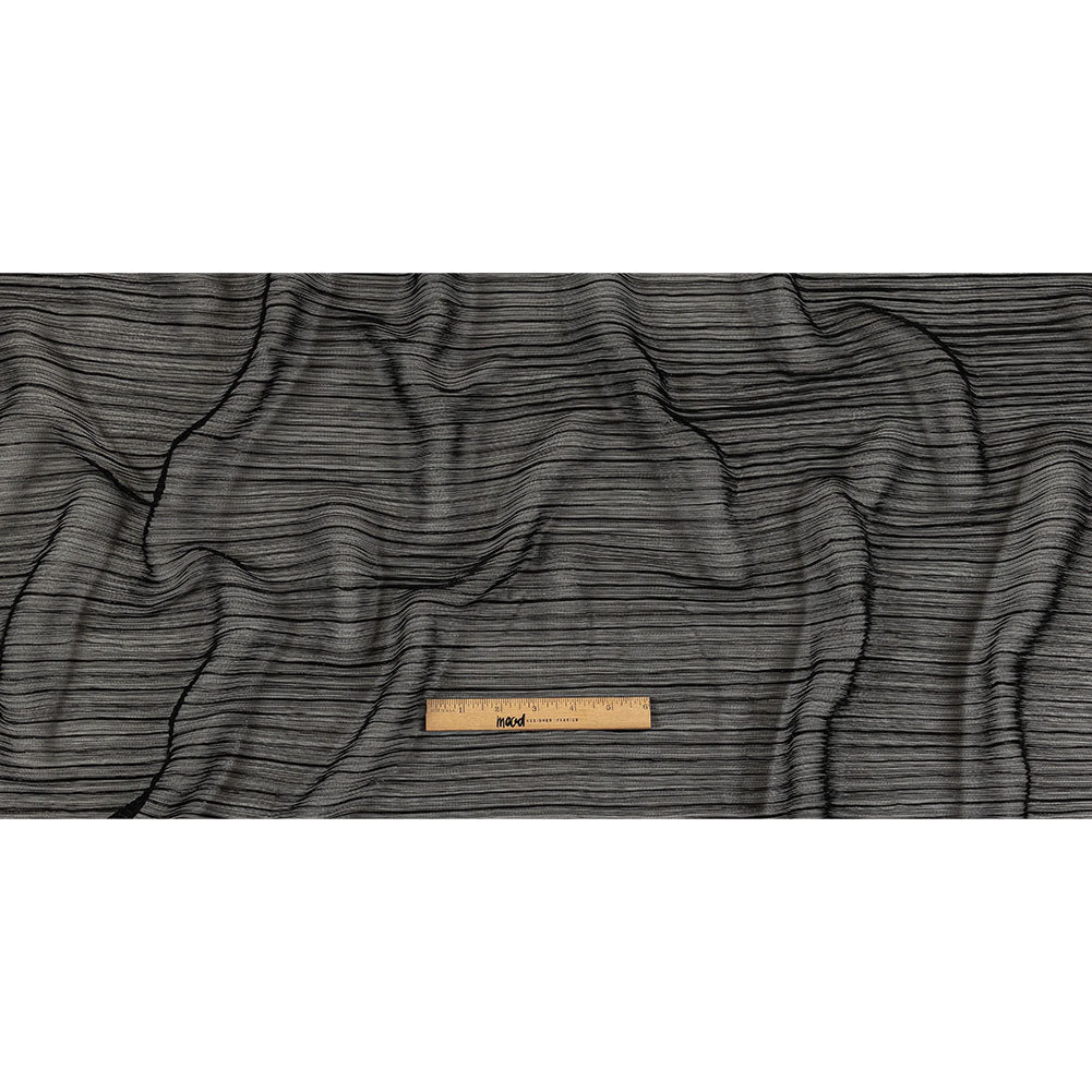 Metallic Stretch Plisse - Black - Natalia Collection