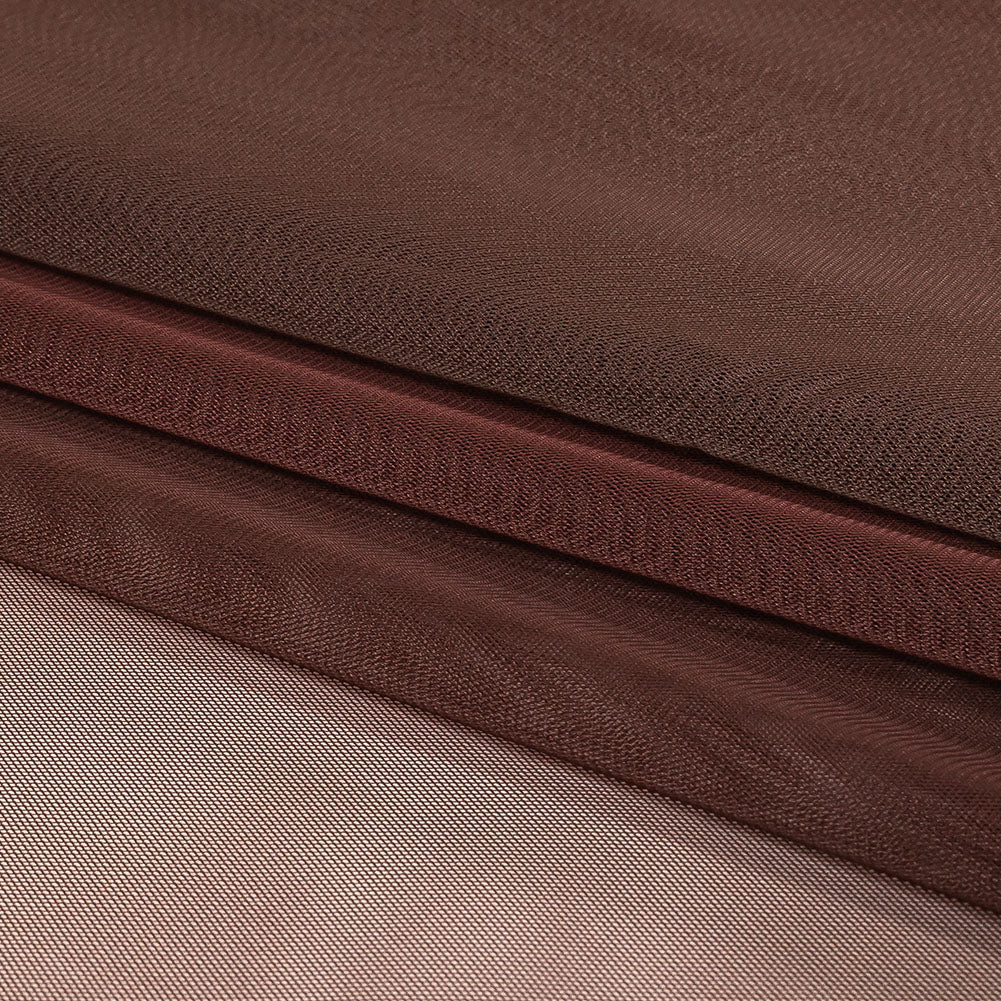 Caramel, Brown and Deep Mahogany Ombre Shadow Stretch Tulle