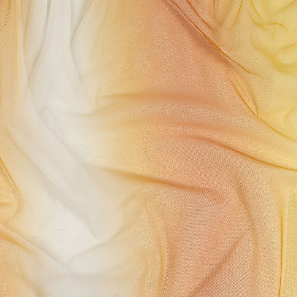 Ombre Stripes Shadow Tulle - Yellow, Orange and White