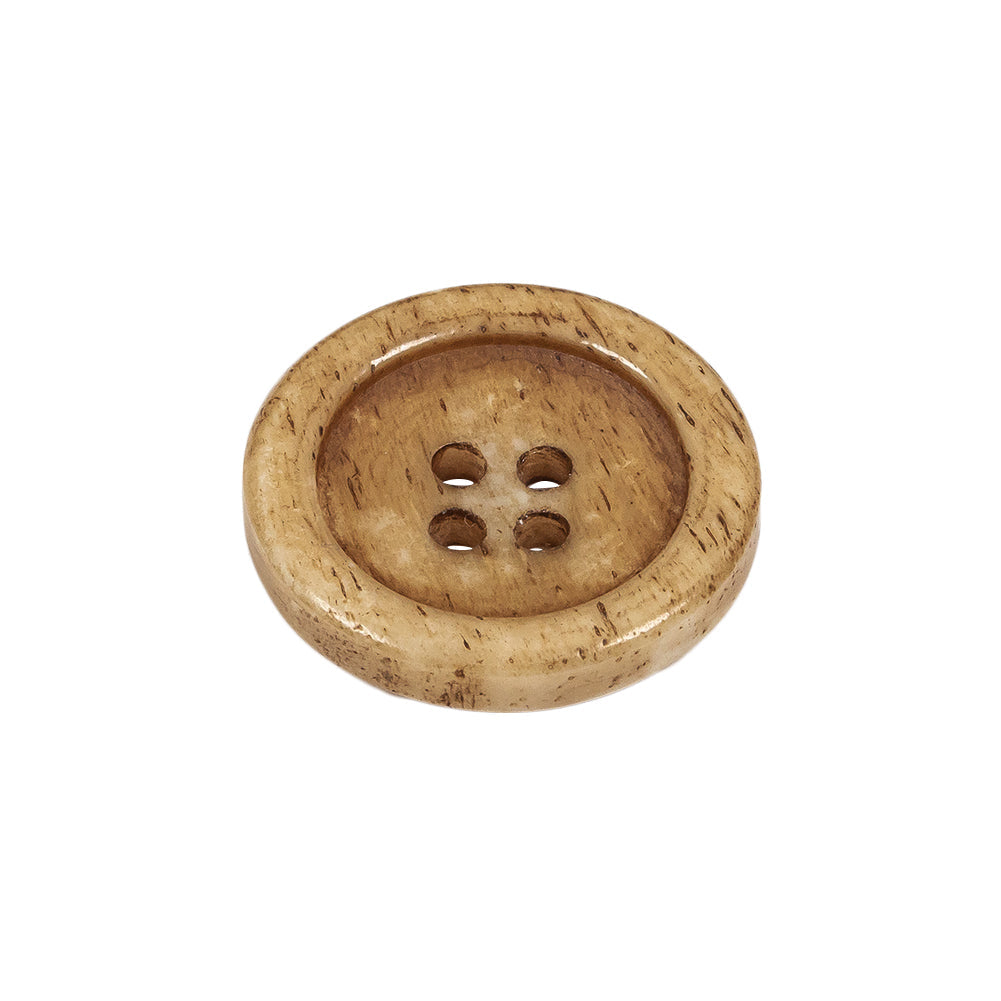Light Natural 4-Hole Plastic Dish Button - 36L/23mm