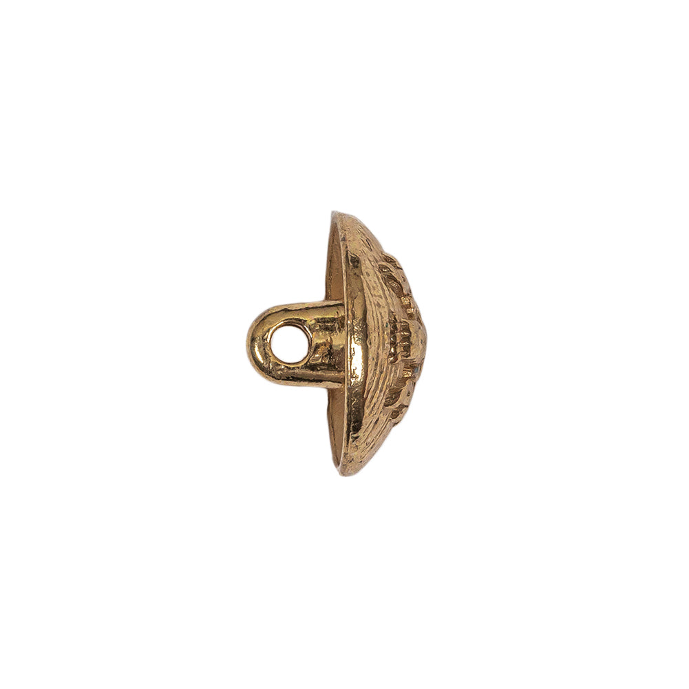 Italian Gold Coat of Arms Crest Metal Button - 24L/15mm