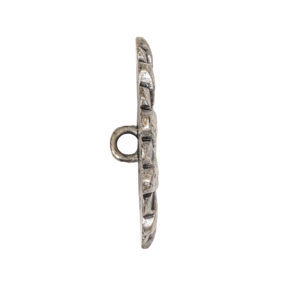 Silver Sunflower Shank Back Metal Button - 48L/30.5mm