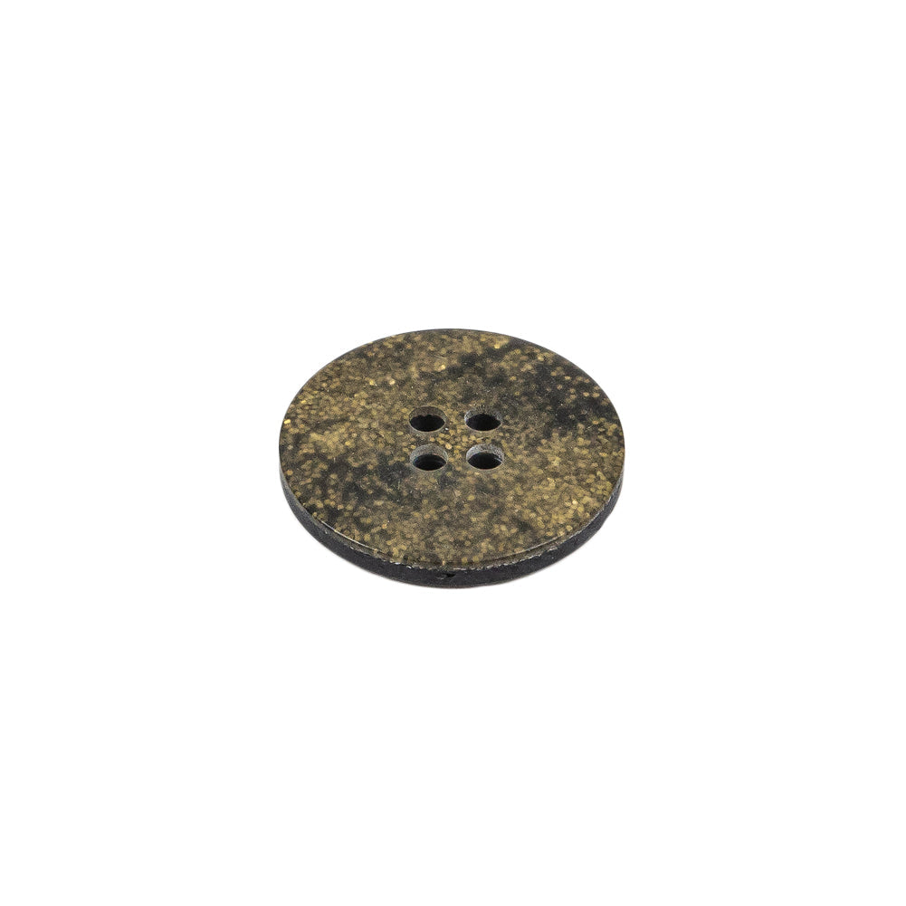 Black and Gold Glitter 4-Hole Plastic Button - 24L/15mm