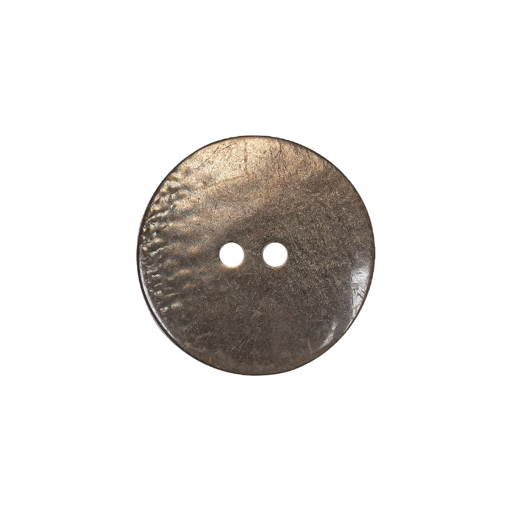 Gray Brown Streaked Low Convex 2-Hole Plastic Button with Needle Channel - 32L/20mm
