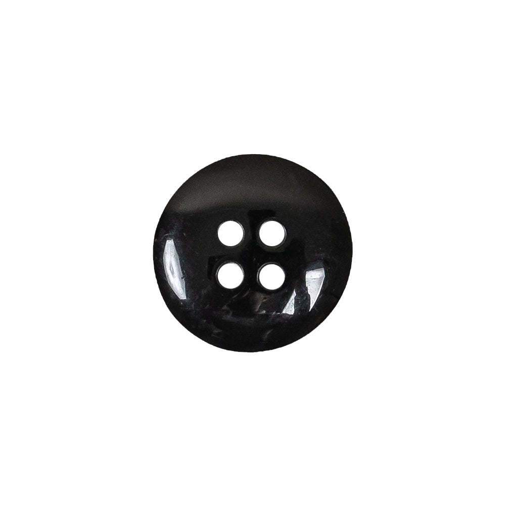 Black and Charcoal Gray Shimmering Swirls 4-Hole Plastic Dish Button - 24L/15mm