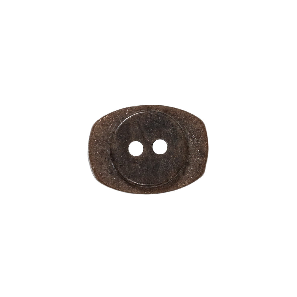 Gray and Brown Wood-Look Oval 2-Hole Plastic Button - 28L/18mm