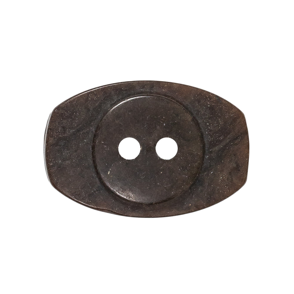 Gray and Brown Wood-Look Oval 2-Hole Plastic Button - 44L/28mm