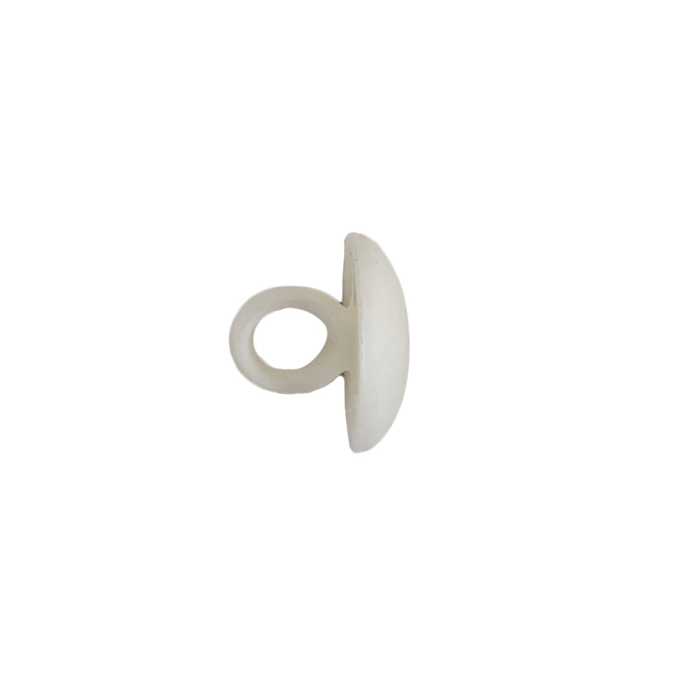 Matte Brilliant White Shank Back Plastic Button - 20L/12.5mm