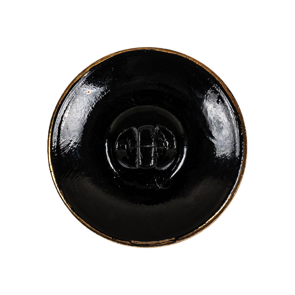 Black and Gold Textured Swirls Glass Shank Back Button - 42L/27mm