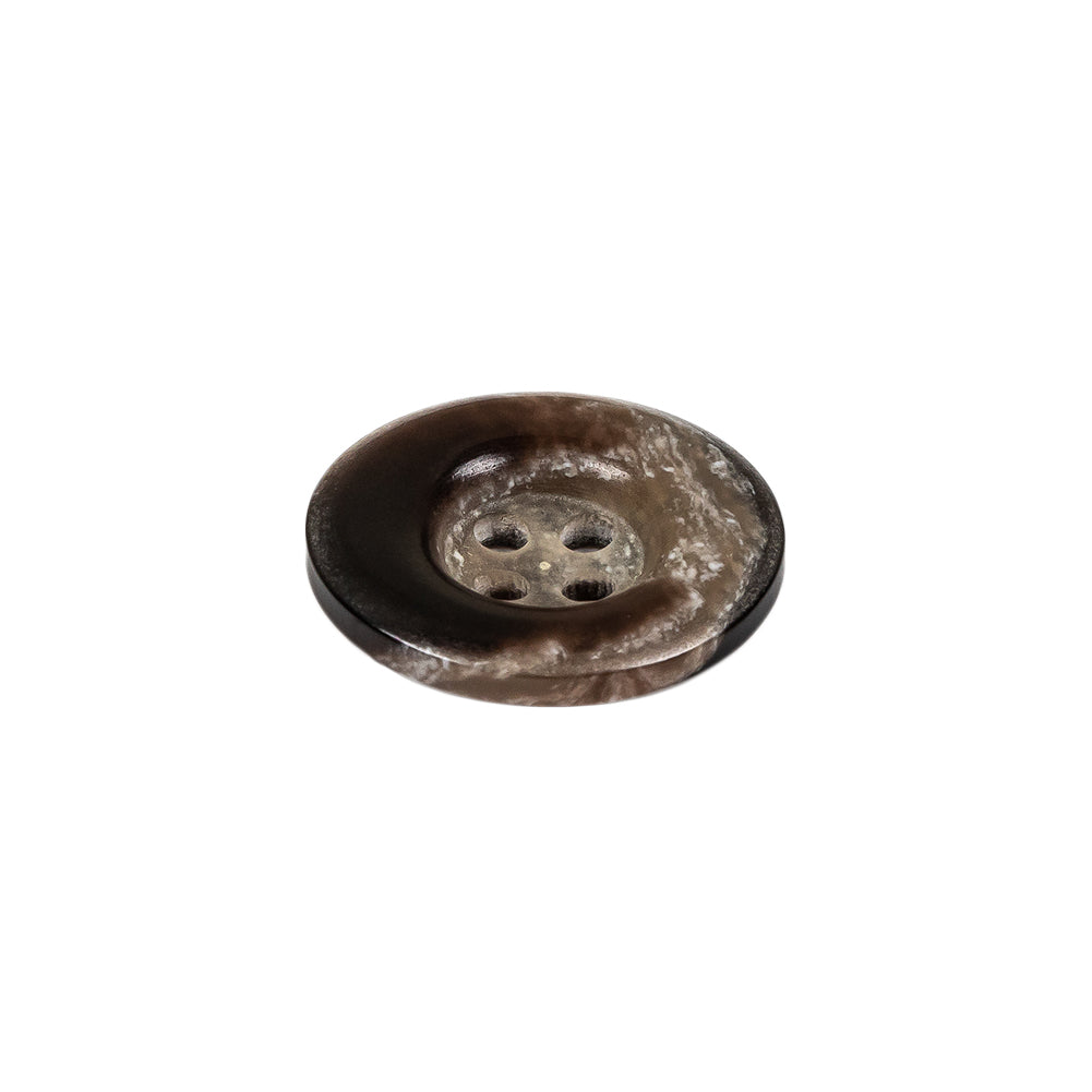Black and Tan Mottled Rolled Rim 4-Hole Plastic Button - 30L/19mm