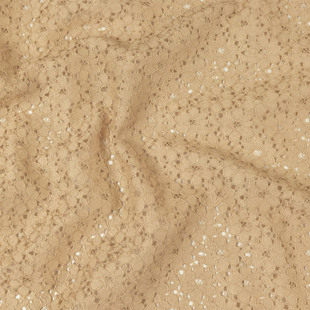 Metallic Gold and Beige Floral Corded Lace