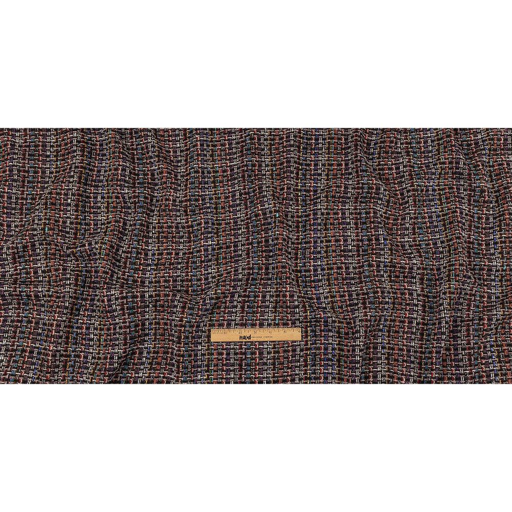 Charcoal and Multicolor Blended Wool Tweed