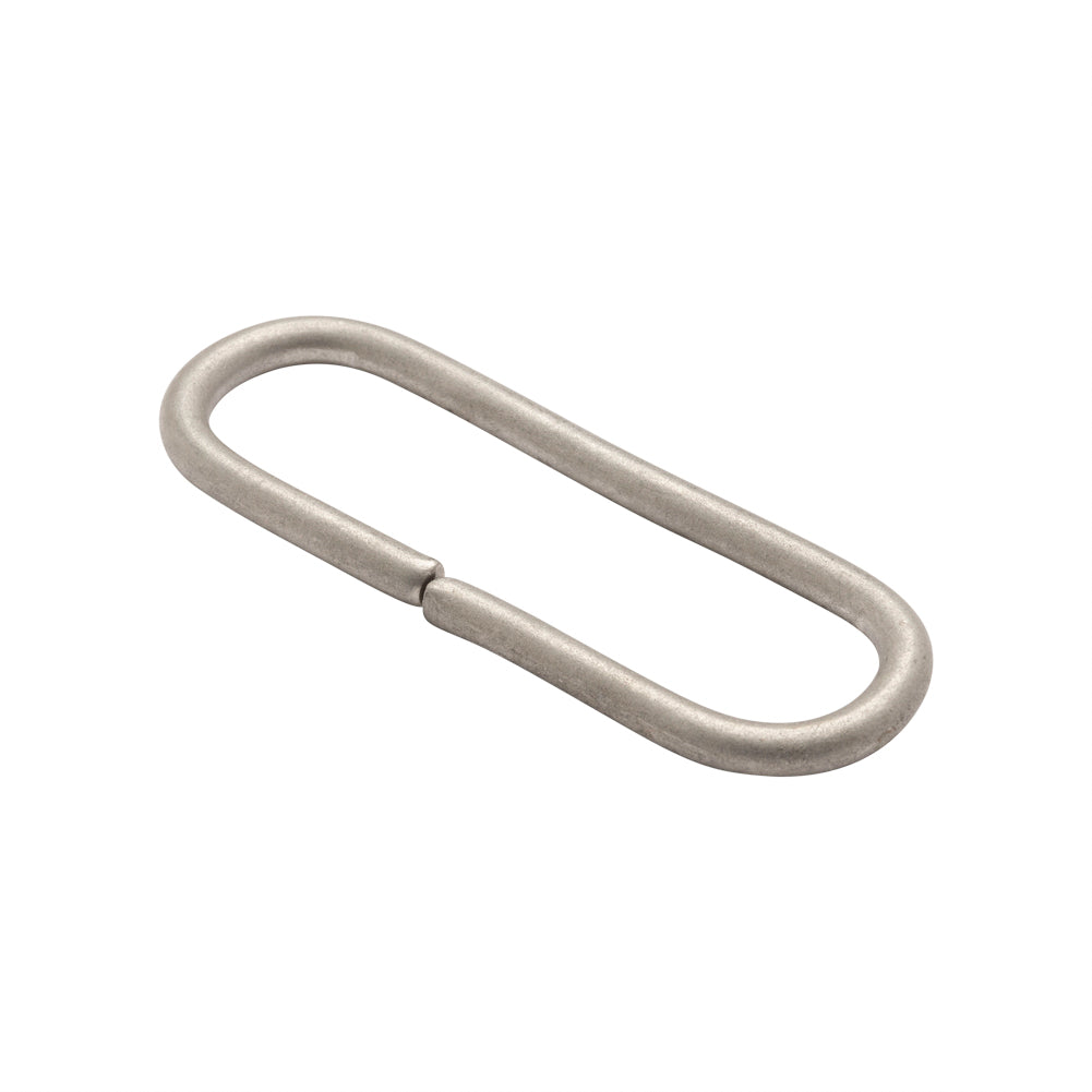 Matte Silver Metal Long Oval Ring - 0.75" x 2.25"