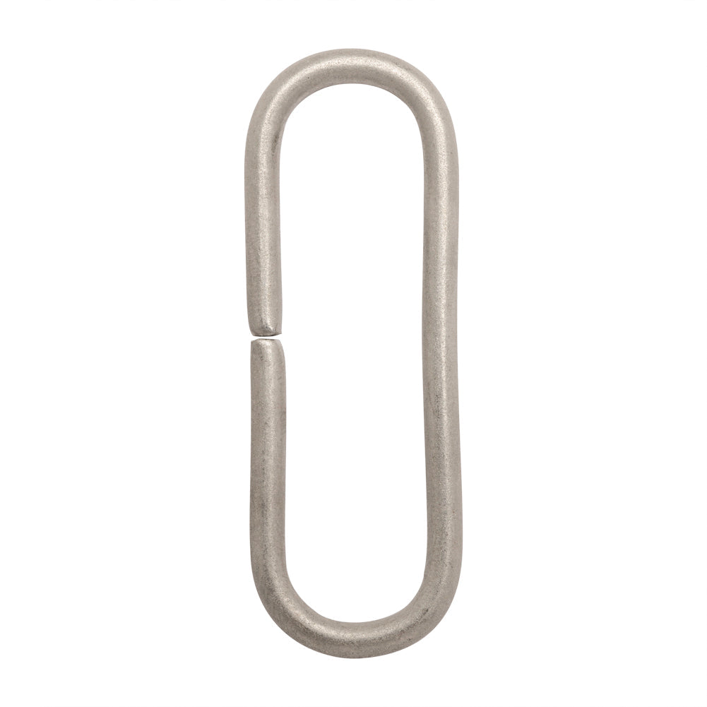 Matte Silver Metal Long Oval Ring - 0.75" x 2.25"