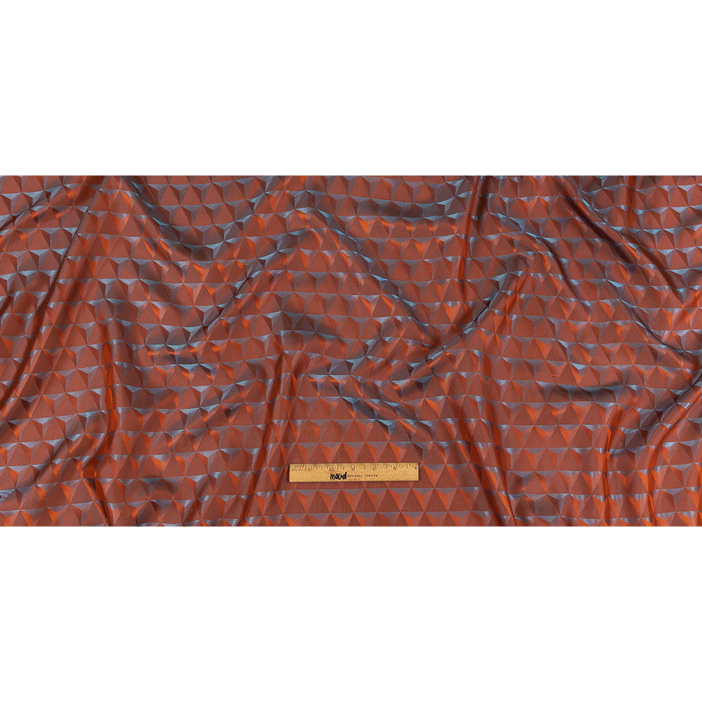 Blue and Orange Bi-Color Triangles Jacquard Lining