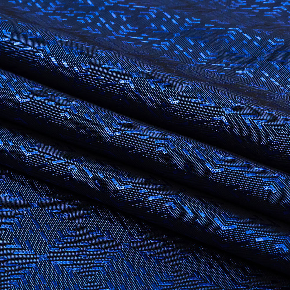 Cobalt and Navy Bi-Color Diamonds Jacquard Lining