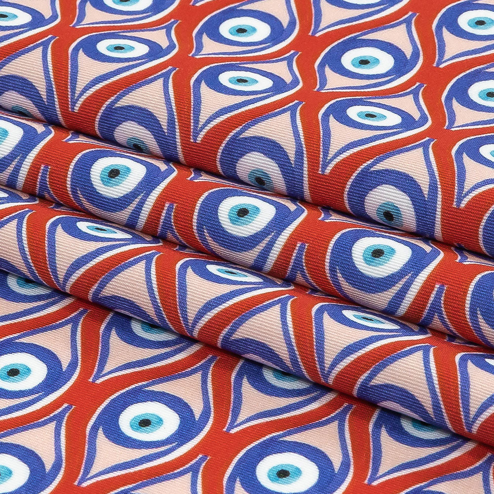 Red, White and Blue Evil Eye Caye UV Protective Compression Swimwear Tricot with Aloe Vera Microcapsules