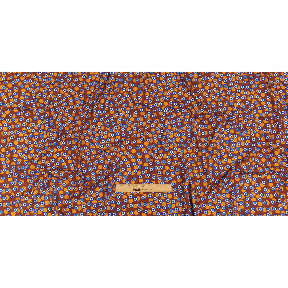 Blue and Brown Bouncing Evil Eye Caye UV Protective Compression Swimwear Tricot with Aloe Vera Microcapsules