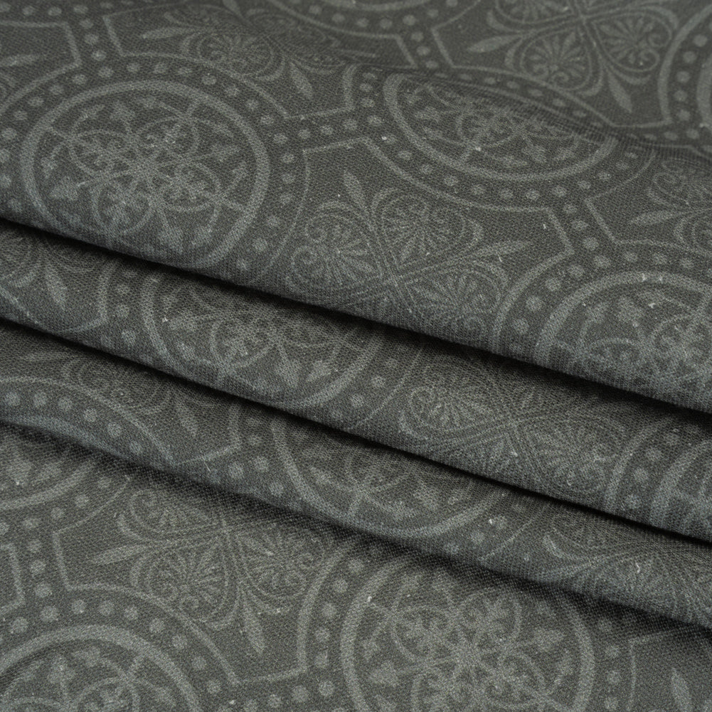 Linen and Rayon Woven Print - Gray Medallions - Mood Exclusive Gawain's Glory