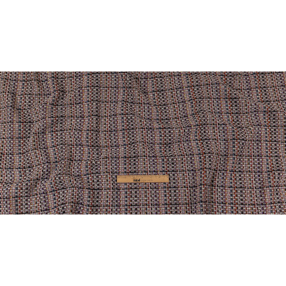 Gray, Navy and Multicolor Tweedy Plaid Blended Wool Woven
