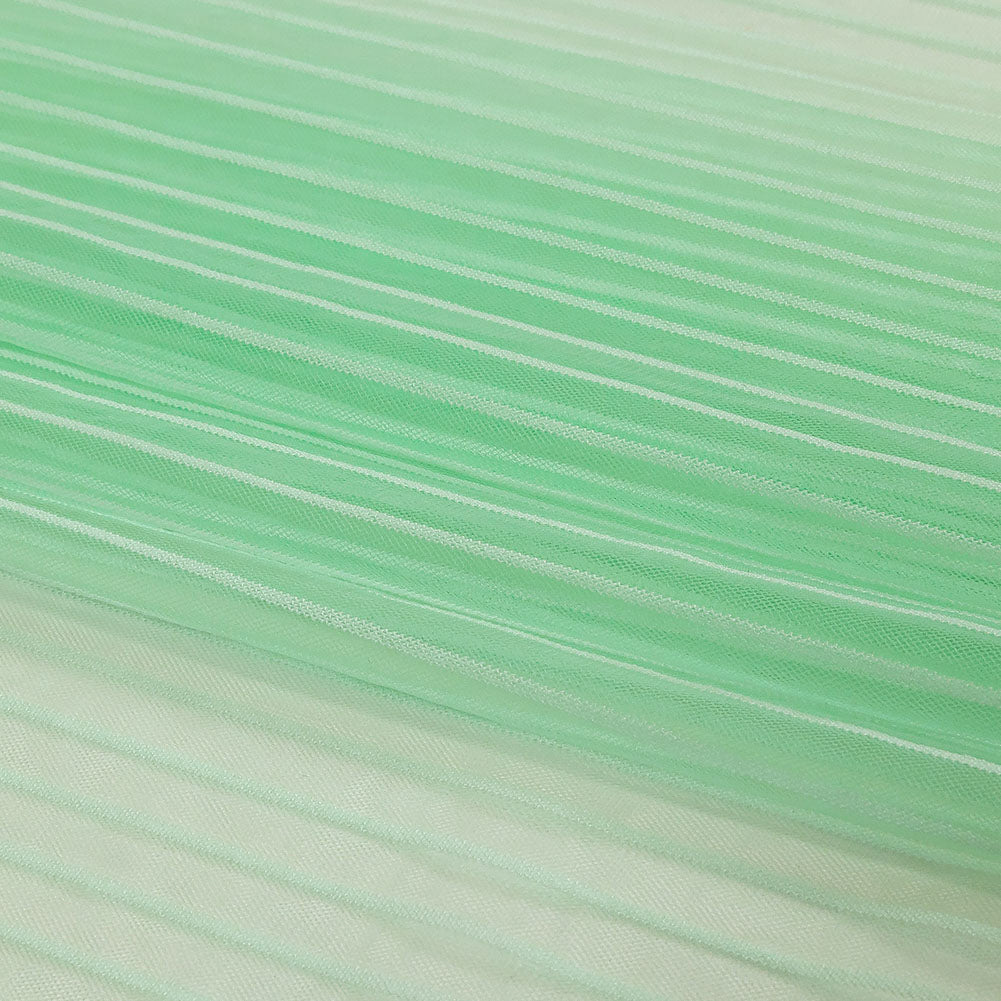 Embroidery Striped Tulle - Subtle Green - Elsinore Collection