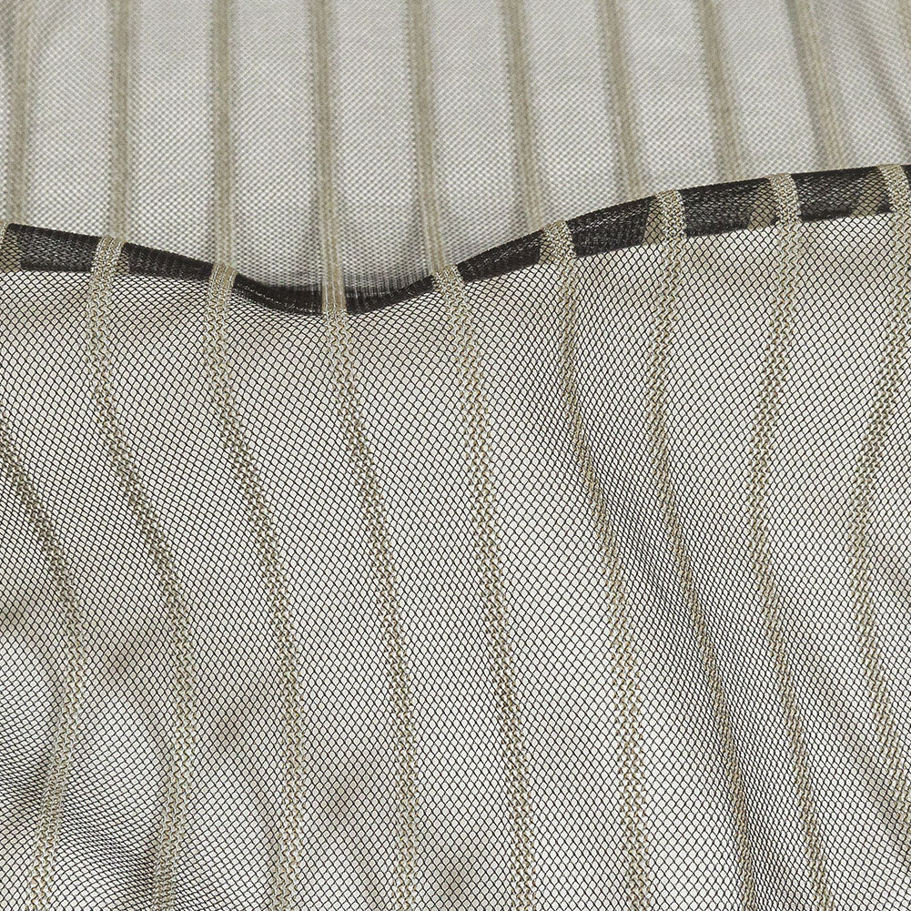 Embroidery Striped Tulle - Black and Gray - Elsinore Collection